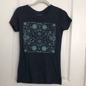 Aeropostale Long Blue Flower Top